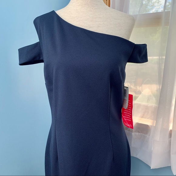 Trina Turk Enchantment One Shoulder Navy Dress - Picture 3 of 10